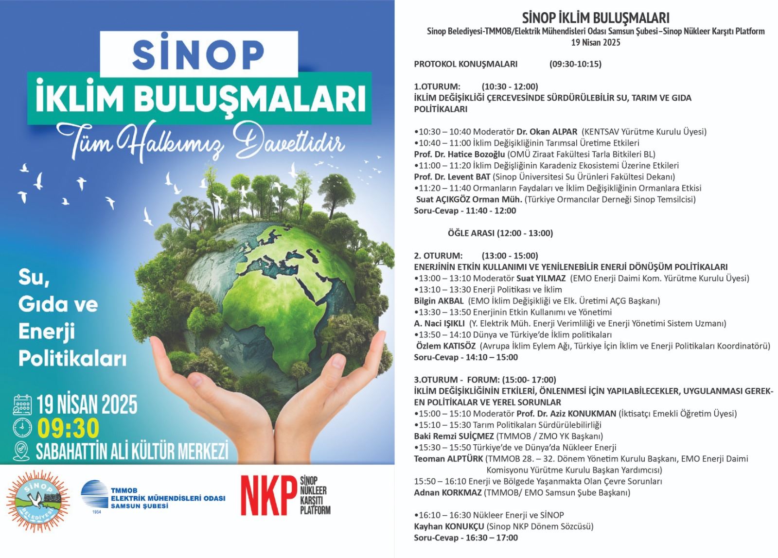 SİNOP İKLİM BULUŞMALARI- 19 NİSAN 2025