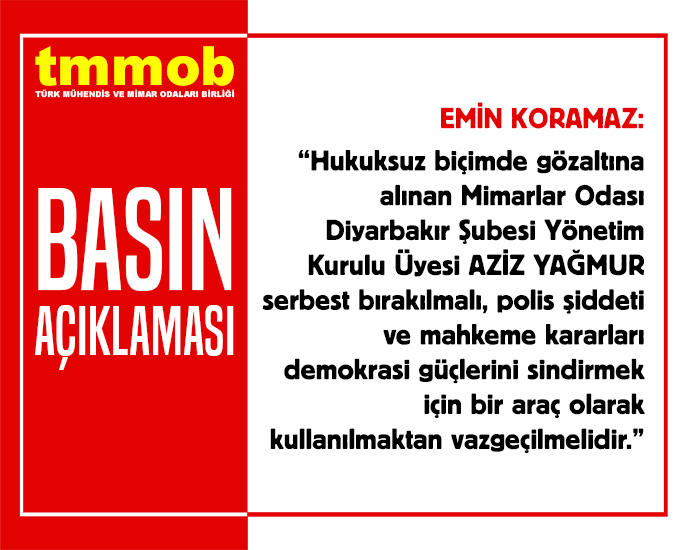 MESLEKTAŞIMIZ AZİZ YAĞMUR SERBEST BIRAKILSIN