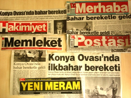 “BAHAR BEREKETLE GELDİ”-KONYA POSTASI-MERHABA, “KONYA OVASI’NDA İLKBAHAR BEREKETİ”-YENİ MERAM, “KONYA OVASI’NDA BAHAR BEREKETLE GELDİ”-MEMLEKET, “KONYA OVASI’NDA BAHAR BEREKETİ”-HAKİMİYET