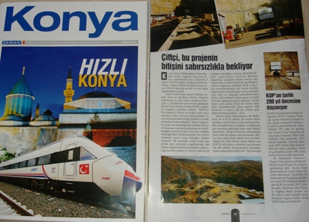 &#8220;ÇİFTÇİ BU PROJENİN BİTİŞİNİ SABIRSIZLIKLA BEKLİYOR&#8221;- ZAMAN GAZETESİ KONYA DERGİSİ